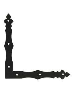 Lidhëz druri këndore, dekorative, Krepo, 300x300x40x4,0 mm, ngjyrë e zezë