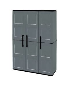 Plastic cabinet, eco-polypropylene, is equipped with steel hinges and adjustable shelves, dimensions L 1020 x P370 x H 1630 mm