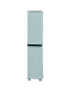 Plastic cabinet,eco-polypropylene, is equipped with steel hinges and adjustable shelves, adjustable legs, dimensions L 350 x P 390 x H 1720 mm