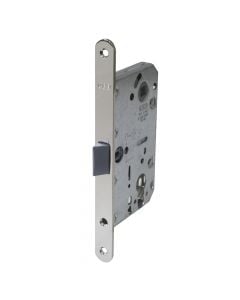 Door lock with plastic flounder, AGB, Nickel, 50x85mm