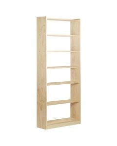 Solid pine wood 7 shelves Serie Gala, thickness 22 mm, widht 80 cm, shelves adjustable in height, untreated, 216.7 x 25 x 80 cm