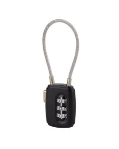 Padlock 125mm, cast Alloy body, Steel cable Ø 3mm, numerical mechanism
