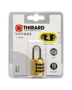 Padlock 20mm, brass, pin mechanism, simple lock, 2 keys