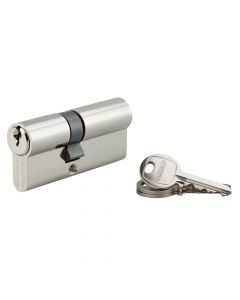Nickel-plated Cylinder brass, with 3 keys, 30x40mm