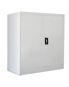 Metal filing cabinet, with 2 shelves, RAL 7035, H900 x W900 x D400