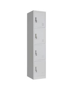 Single metal cabinet with 4 individual shelves, RAL 7035, H1850 x W380 x D450