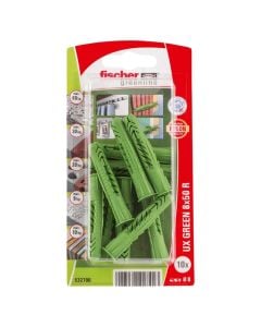 fischer Universal plug UX Green 8 x 50 R with rim SB-card