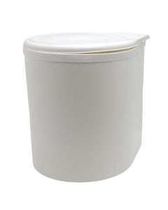 Kosh mbeturinash i rrumbullaket, i bardhe