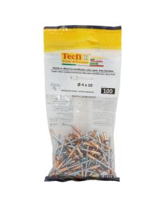 Copper anodized dome blind rivet,al/zp steel, Ø 4x10mm, Bag 100