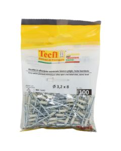 white dome blind rivets, al/zp steel ISO 15977-RAL 9002 grey, Ø 3,2x8mm, Bag 100