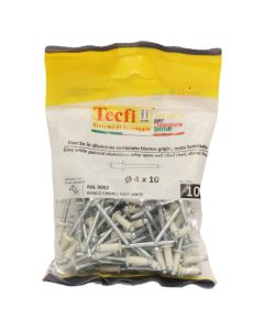 white dome blind rivets, al/zp steel ISO 15977-RAL 9002 grey, Ø 4x10mm, Bag 100
