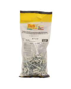 white dome blind rivets, al/zp steel ISO 15977-RAL 9002 grey, Ø 4x12mm, Bag 100