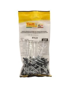 Perçina alumini RAL 9005 alumin/çeliku, Ø 4x8mm , Bag 100