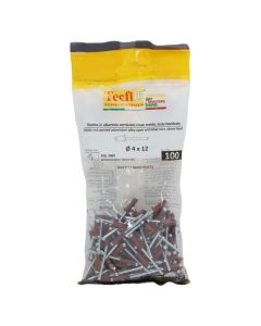 Perçina Alumini/çeliku  RAL 3009, Ø 4x12mm , Bag 100