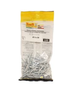 Perçina Alumini/çeliku, Ø 3x20mm , Bag 100