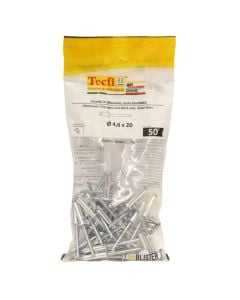 Perçina Alumini/çeliku, Ø 4,8x20mm , Bag 50