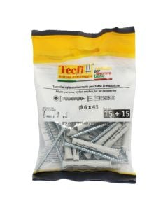 Multi-purp.rim.Nylon anchor w/flat CSK hd. screw zp, Ø 6x45mm, Bag 15