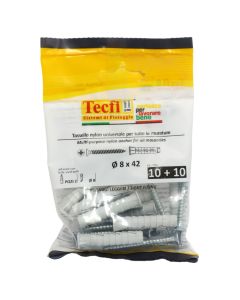 Multi-purp.rim.Nylon anchor w/flat CSK hd. screw zp, Ø 8x42mm, Bag 10