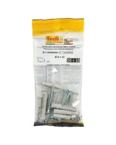 Multi-purp.rim.Nylon anchor w/flat CSK hd. screw zp, Ø 8x52mm, Bag 10