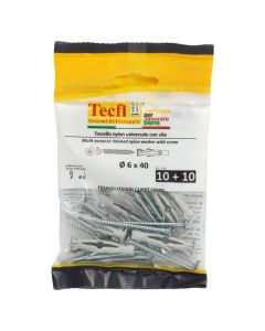 Multi-purpose rim.Nylon anchor (butterfly),w/screw zp, 6x40mm, Bag 10