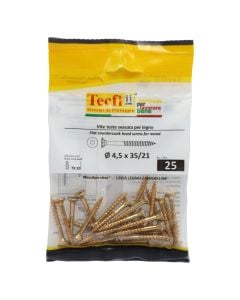 Vida druri koke trox e verdhe, Ø4,5x35/21mm , Bag 25