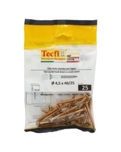 Vida druri koke trox e verdhe, Ø4,5x40/25mm , Bag 25