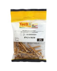 Vida druri koke trox e verdhe, Ø4,5x50/30mm , Bag 25