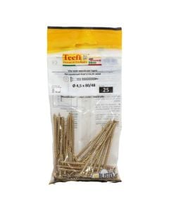 Vida druri koke trox e verdhe, Ø4,5x80/48mm , Bag 25