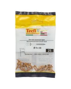 Vida druri koke trox e verdhe, Ø4x16mm , Bag 25