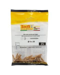 Vida druri koke trox e verdhe, Ø4x20mm , Bag 25