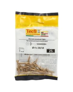 Vida druri koke trox e verdhe, Ø4x30/18mm , Bag 25