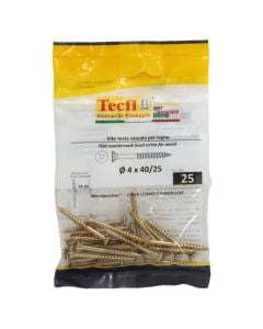 Vida druri koke trox e verdhe, Ø4x40/25mm , Bag 25