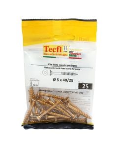 Vida druri koke trox e verdhe, Ø5x40/25mm , Bag 25