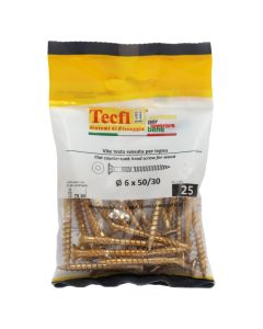 Vida druri koke trox e verdhe, Ø6x50/30mm , Bag 25