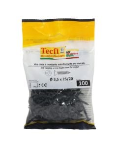 Cross type H bugle head twinfast screw black phosph., Ø 3,5x25mm, Bag 100
