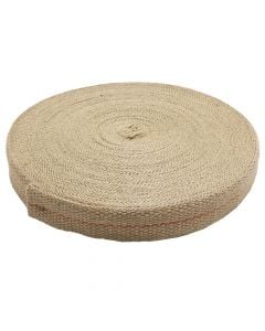 Flat jute rope, with red strip, 40mm wide, 50ml