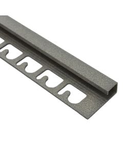 Profile ending, Aluminium stone grey varnished, 10 x 2700 mm