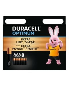 Battery, Duracell Optimum, 8xAAA