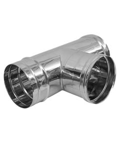 Connector T, stainless 304, Ø130 mm, flat