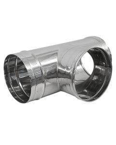 Connector T, stainless 304, Ø200 mm, flat