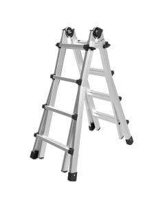 Shkalle teleskopike alumini, 8+8 , 130 cm, e zeze