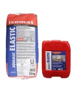 Llac hidroizolues lyeres elastik I bardhe, 2 komponentesh (A-25kg pluhur + B-10 kg emulsion)