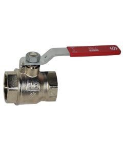 Standert flow bronze ball valve red lever, 1-1/2" FF