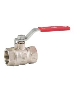 Standert flow bronze ball valve red lever, 3/4" FF