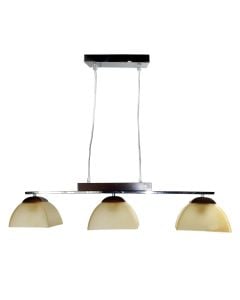 Pending lamp E27 3X60W,metal and wood decoration,satin chrome+dark wood,product size:88*22.5*101cm