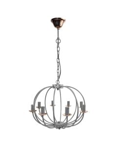 Pending lamp E14,8X40W, grey+copper color, bulb excluded