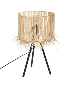 Ndricues tavoline HACI, E27, 1x40W, metal/Lin,  D. 27,5 x H. 49 cm