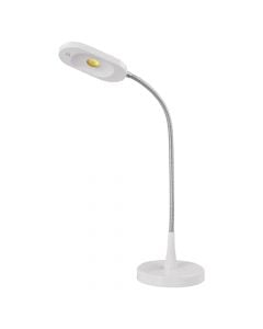 LED table lamp, 5W, 120 × 210 × 325 mm, 5000K, IP20, plastic / rubber, white color