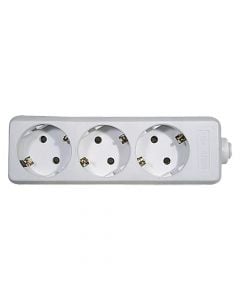 Extension socket Shuko Emos 3P, IP20, 3 × 2P + PE, cordless, white