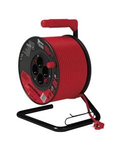 Extender with drum, 4 × 2P + PE SCHUKO, 25 m, 1100 W max, 3x1.5 mm², IP20, H05VV-F